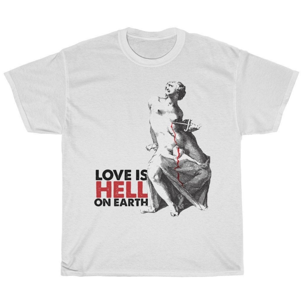 Love Is Hell White Greek Art Tee
